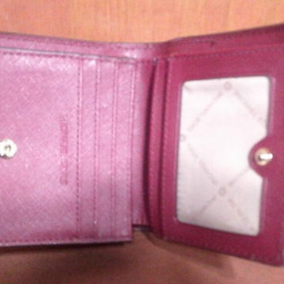 MK Burgundy Small Wallet, Baekgaard Pink Wallet and Coach White Black Wristlet - Picture 7 of 11